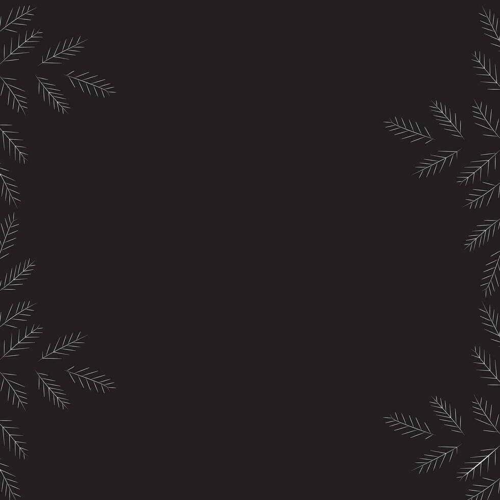 Black Frame with Leaves vector