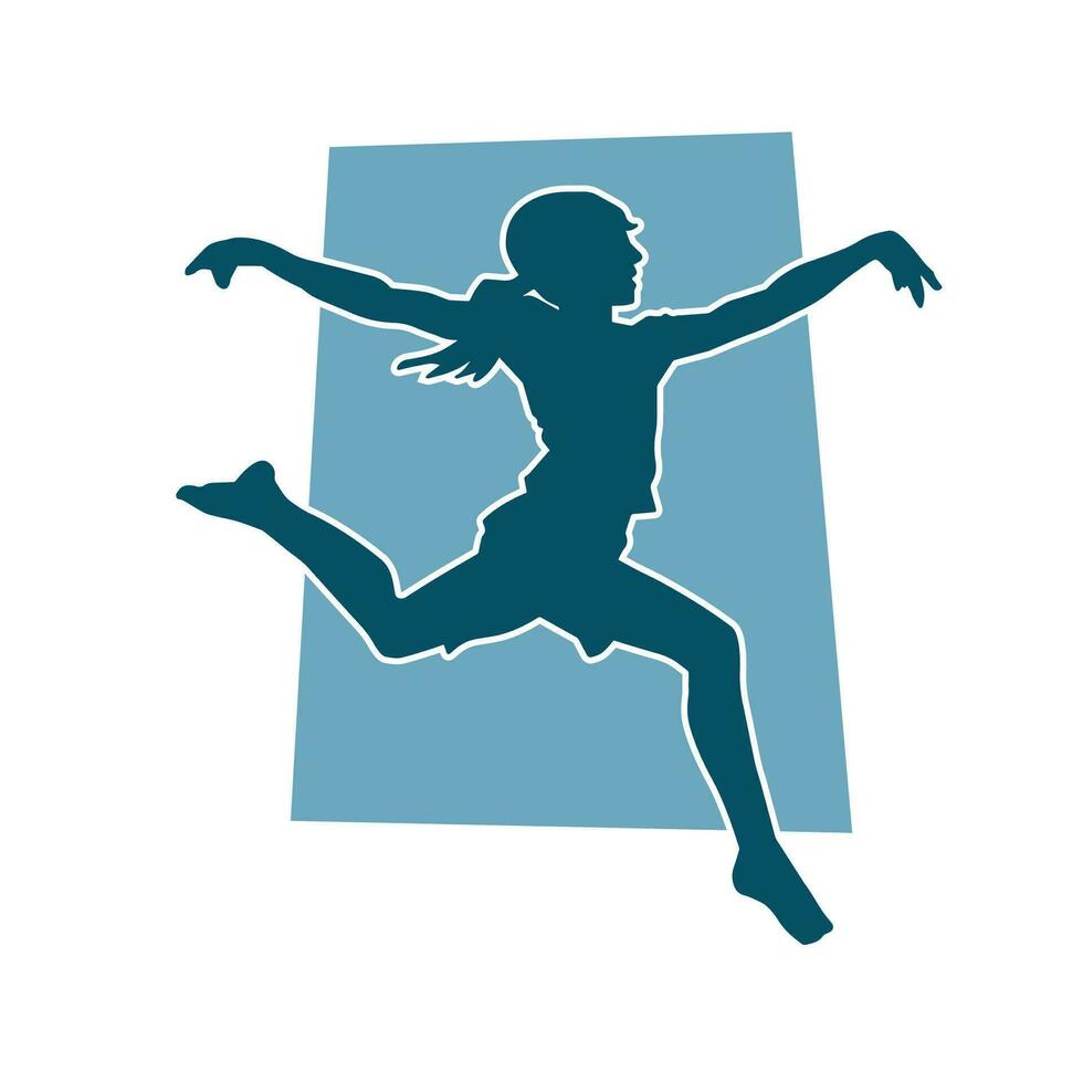 silueta de un hembra ballet bailarín en acción pose. silueta de un bailarina niña bailando pose. vector