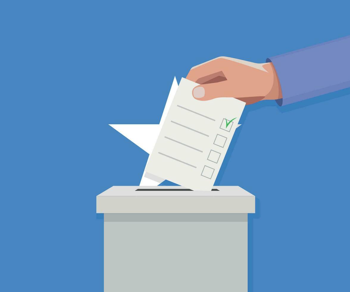 Somalia election concept. Hand puts vote bulletin vector
