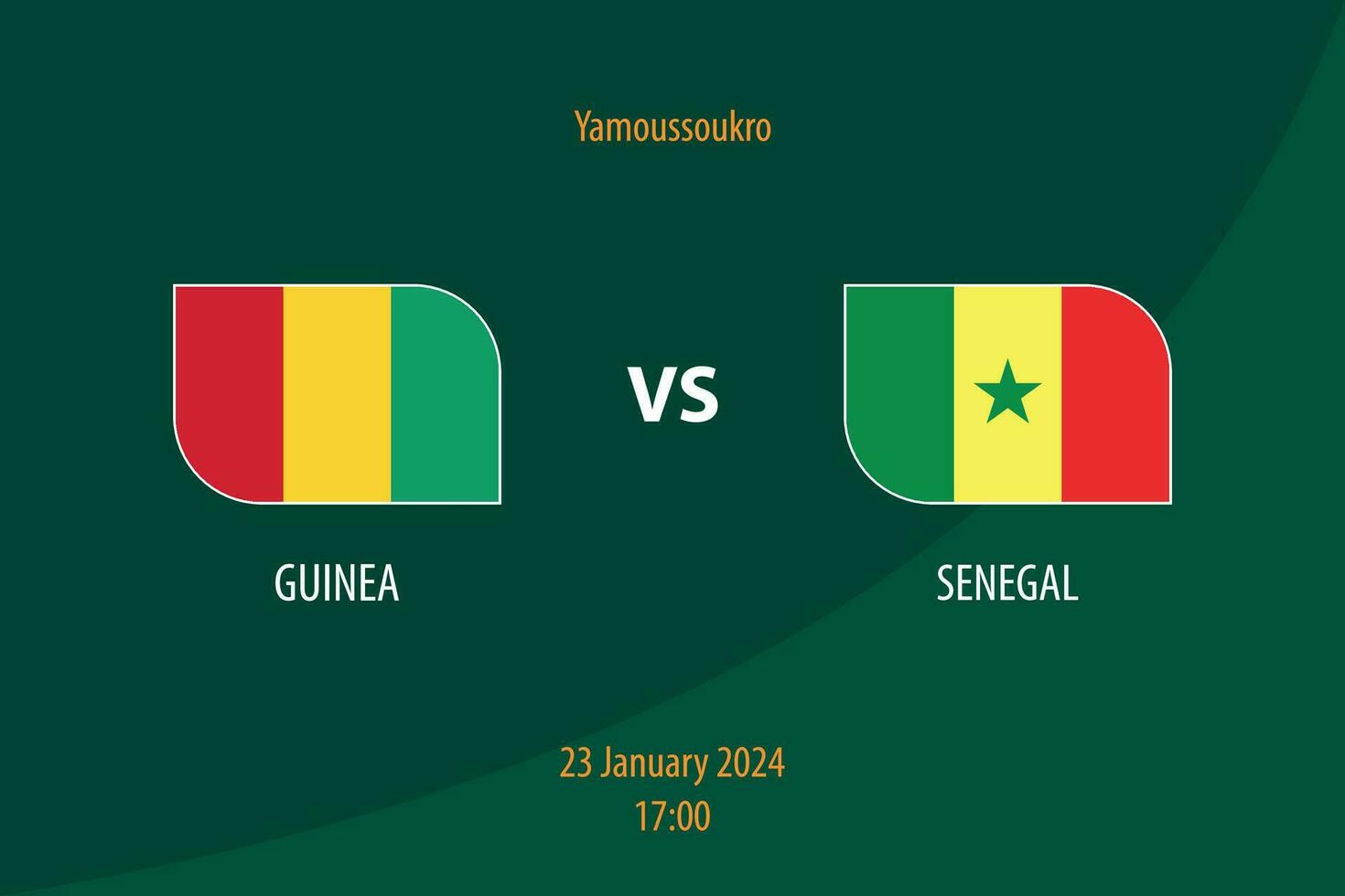 Guinea vs Senegal fútbol americano marcador transmitir modelo vector