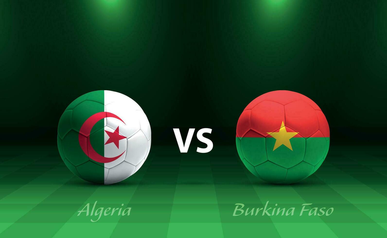 Argelia vs burkina faso fútbol americano marcador transmitir modelo vector