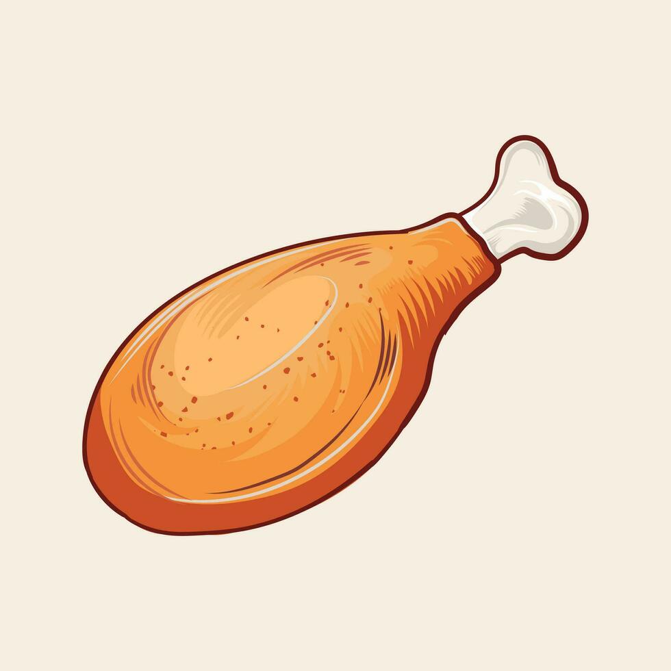 Fried Chicken roast leg  vector design illustration
