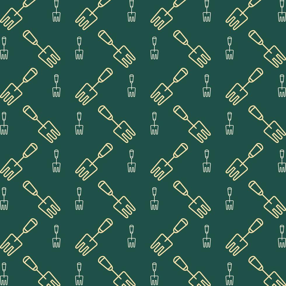 Garden Fork vector design repeating trendy pattern illustration background