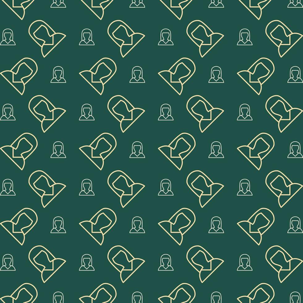 Female Avatar vector design repeating trendy pattern illustration background