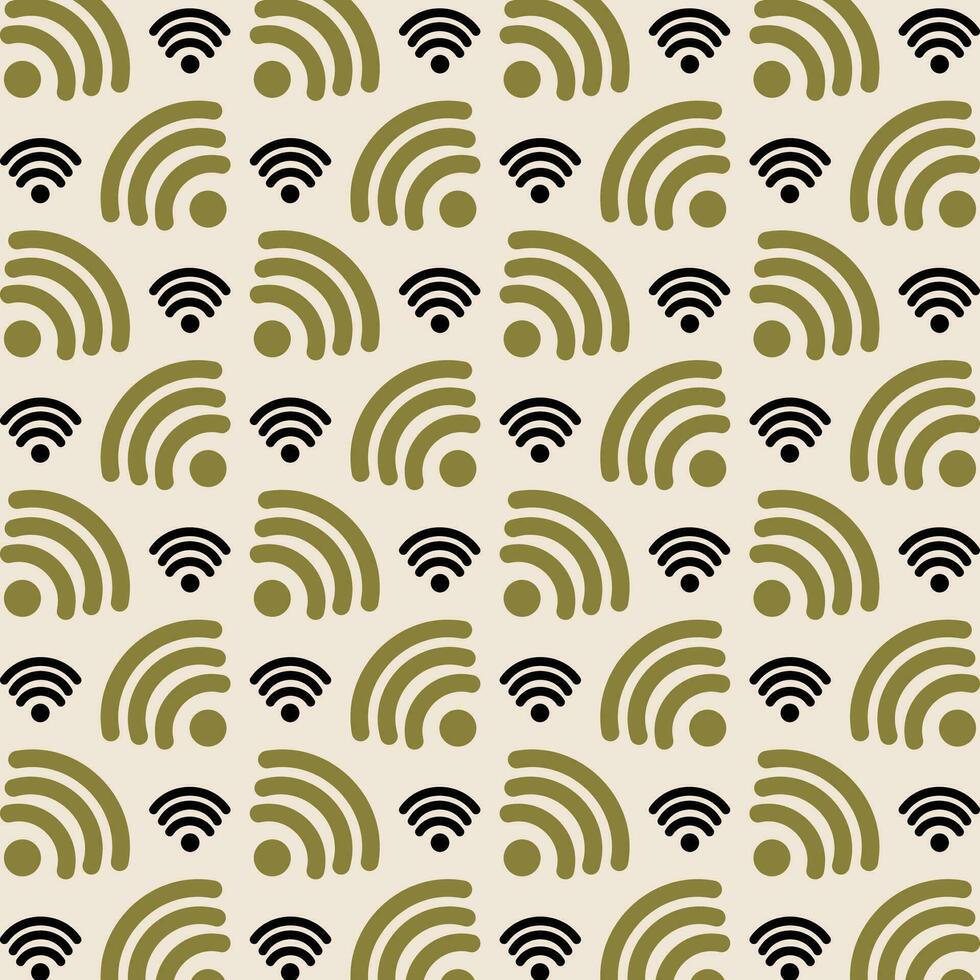 WIFI neutral color repeating trendy pattern vector illustration background