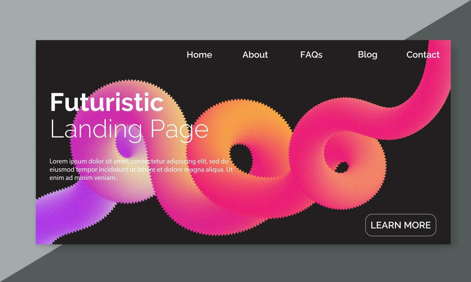 3D flowing blend gradient design for web site, colorful fluid shape isolated on background, futuristic design backdrop, vector