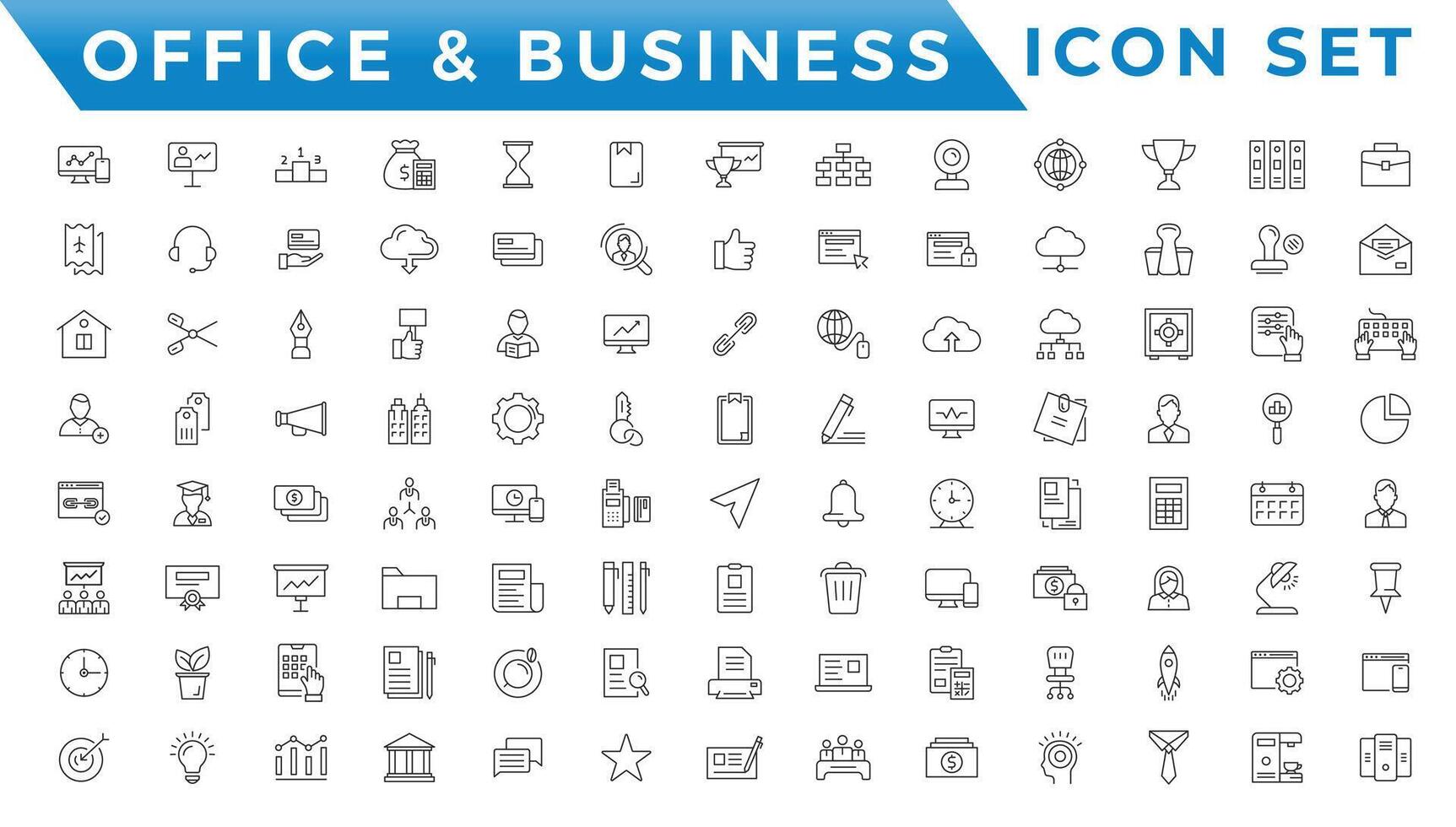 negocio y oficina web íconos en línea estilo. dinero, banco, contacto, infografía. icono colección vector