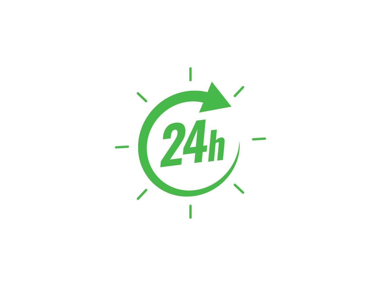 Green 24 hour everyday open service vector