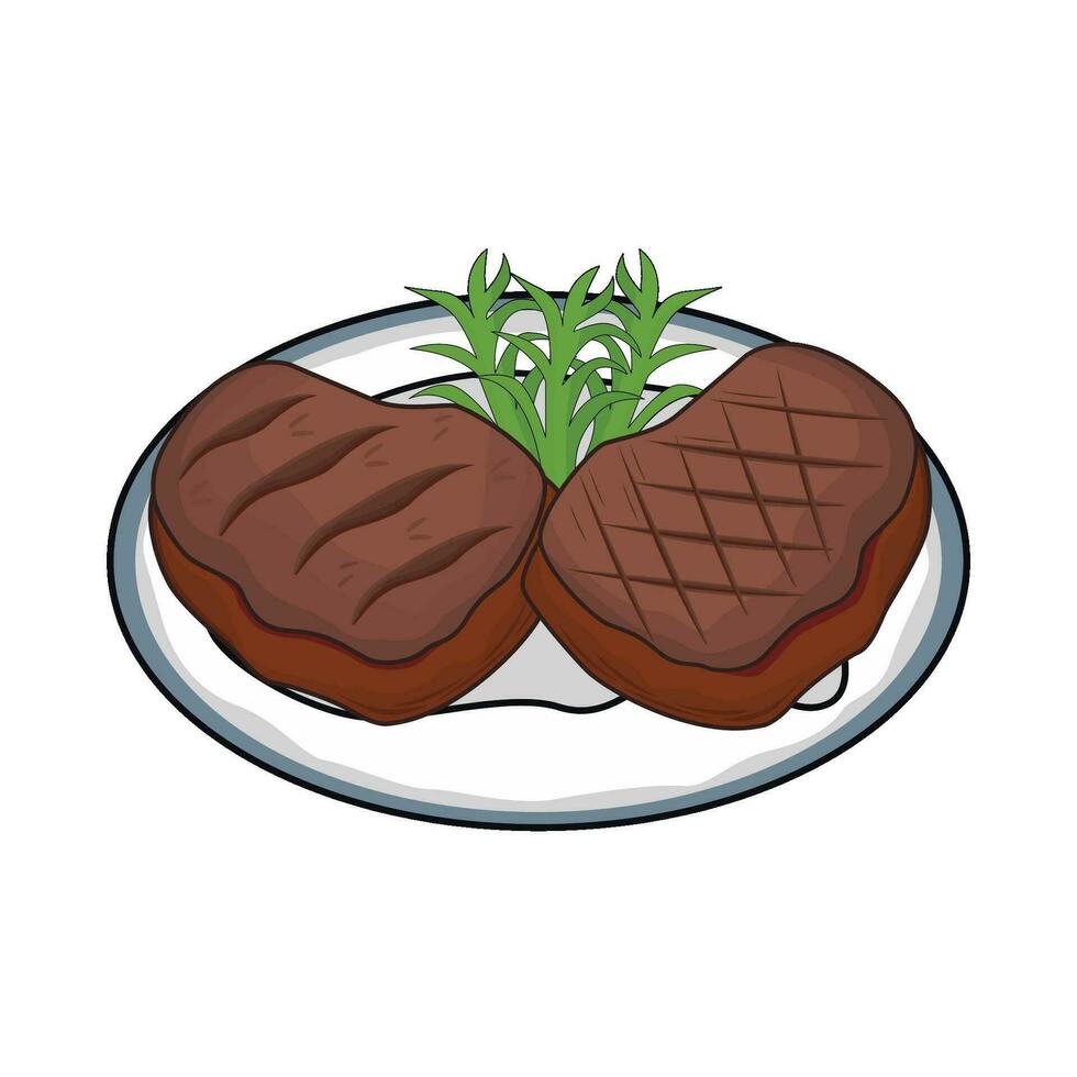 illustration of grilled beef steak vector