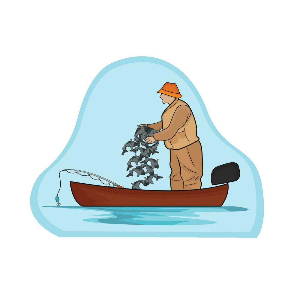 illustration of fishing vector