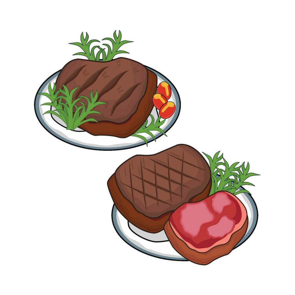 illustration of grilled beef steak vector