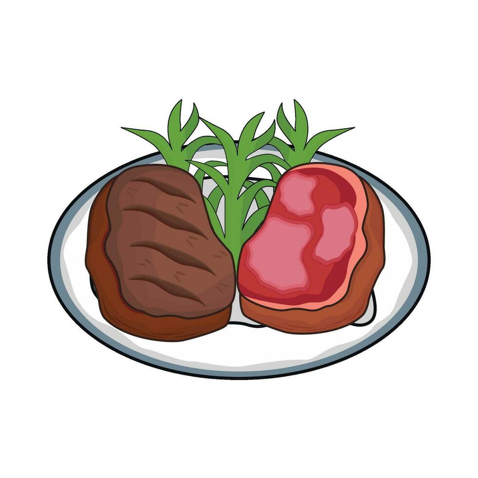 illustration of grilled beef steak vector