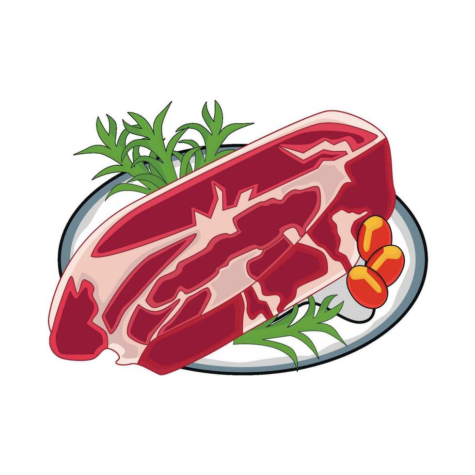 ilustración de crudo carne de vaca vector