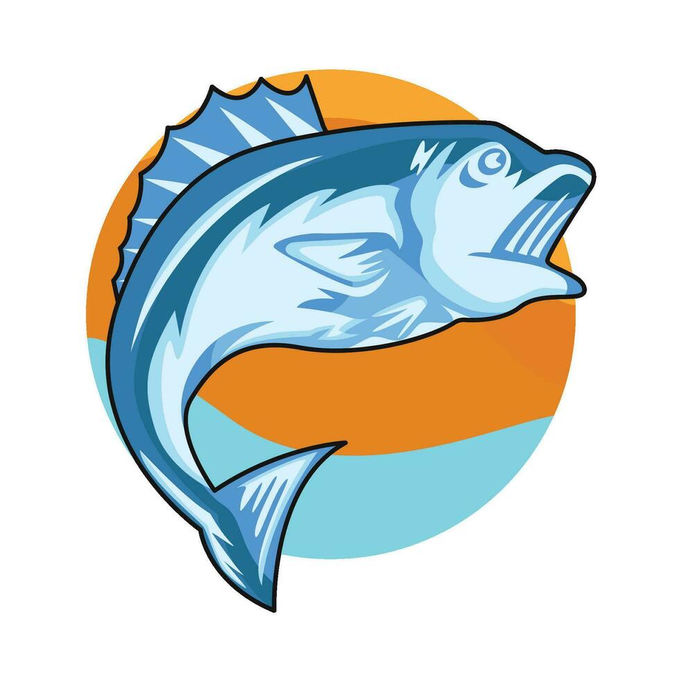 fish jump illustration vector