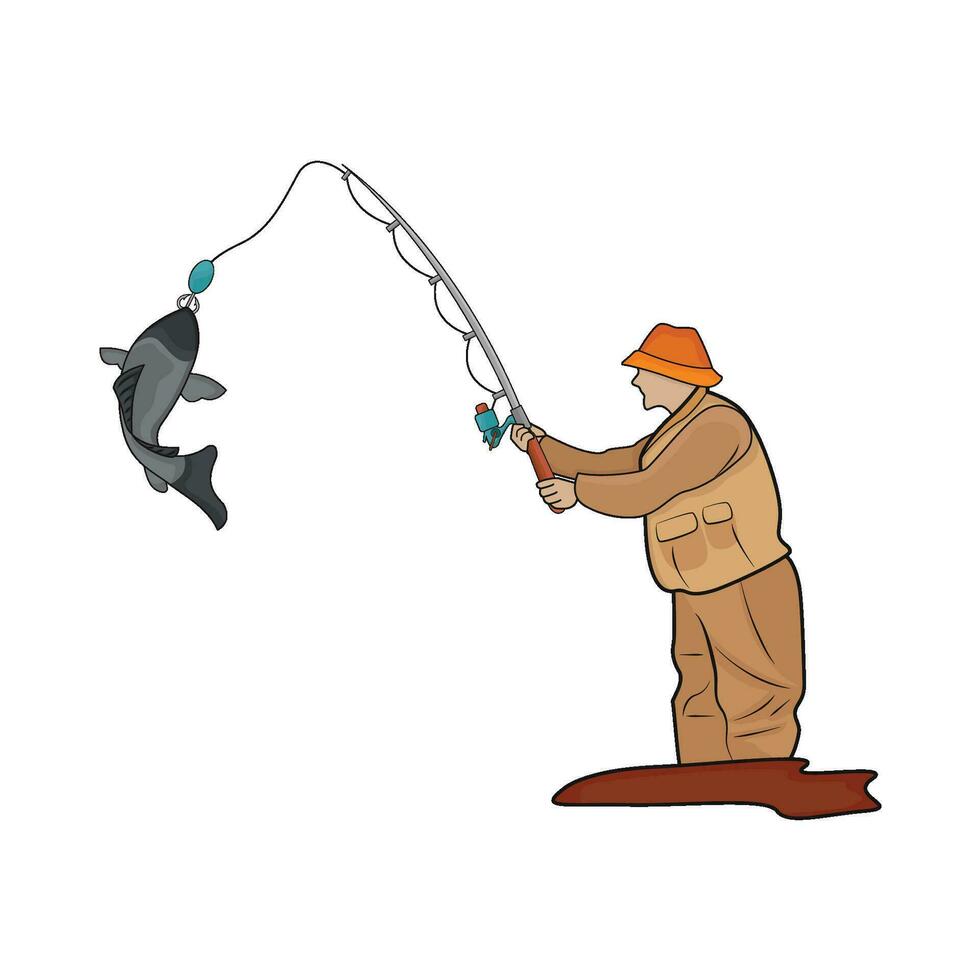 illustration of fishing vector