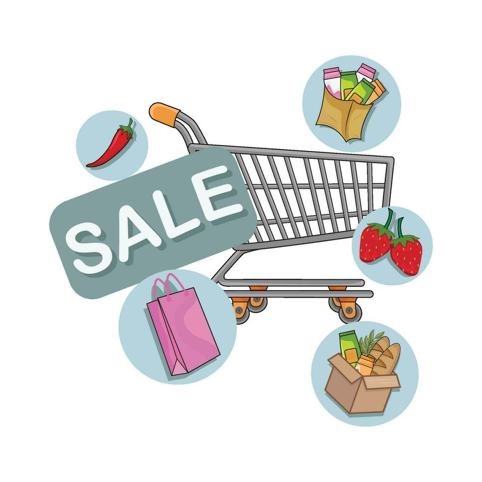 illustration of shopping cart vector