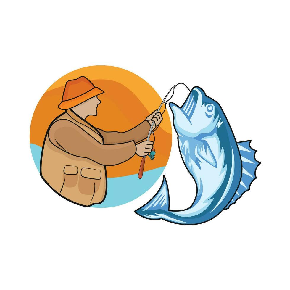 illustration of fishing vector