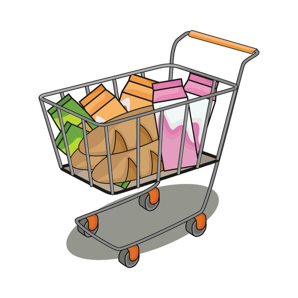 ilustración de compras carretilla vector