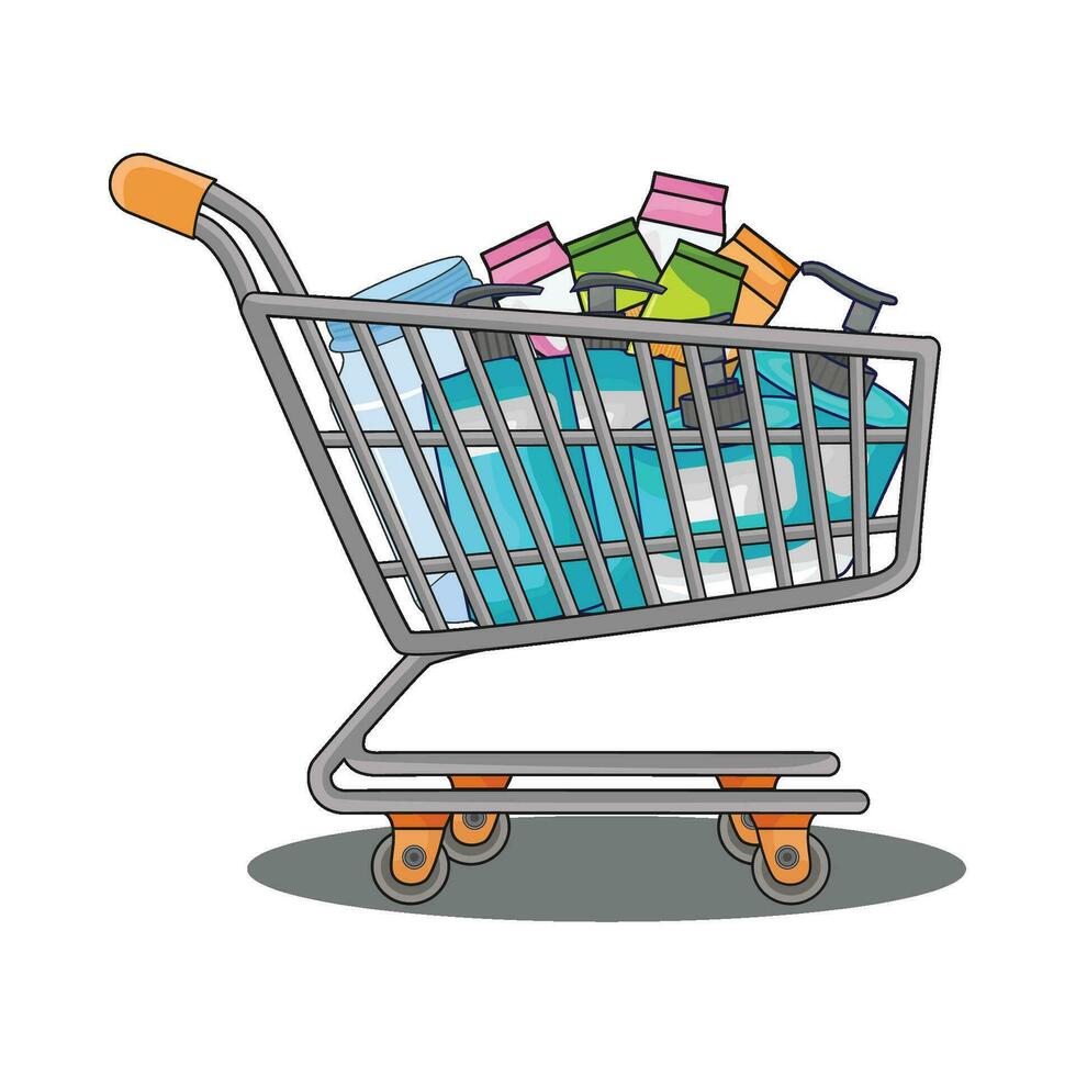 ilustración de compras carretilla vector