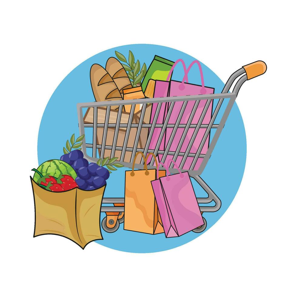 illustration of shopping cart vector