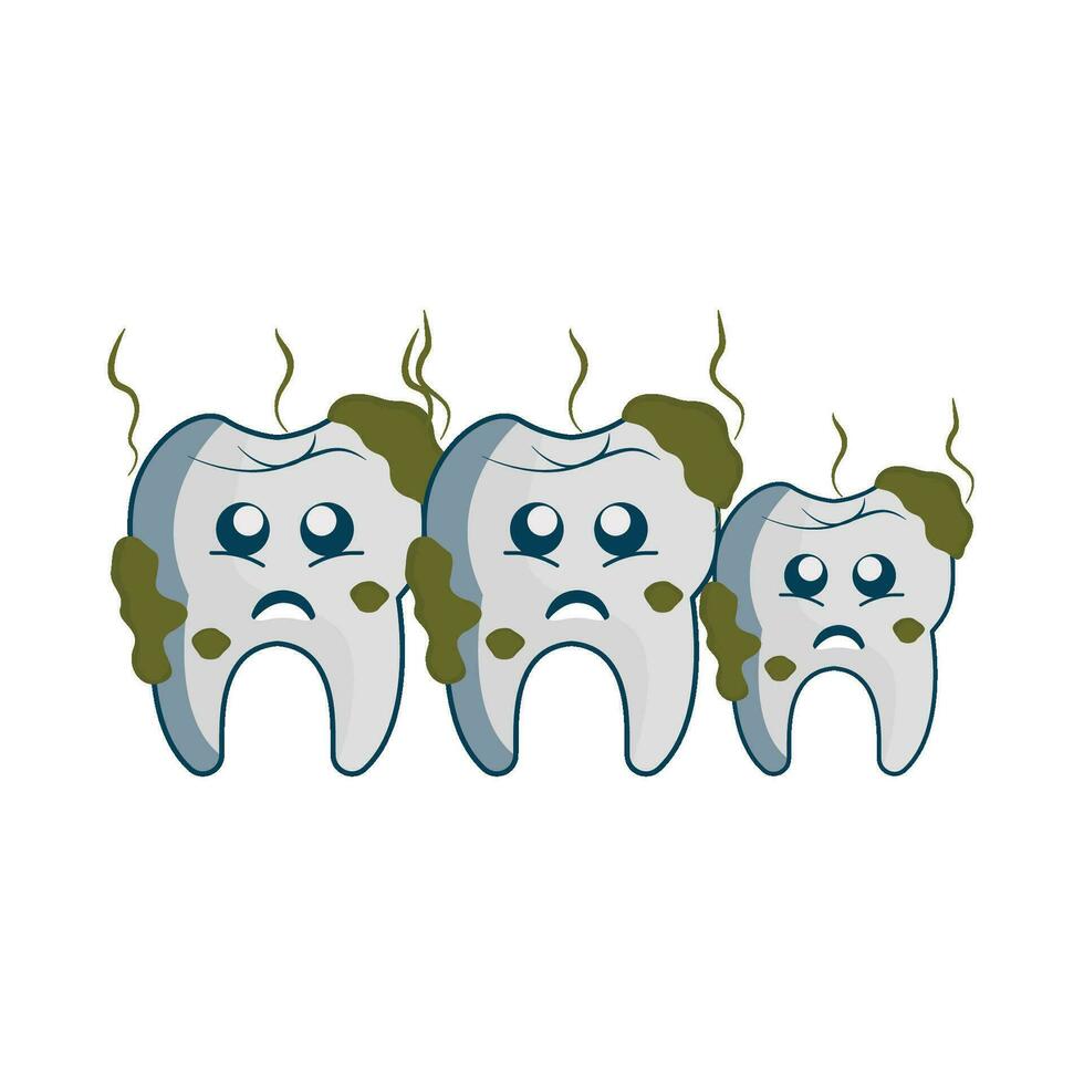 illustration of dirty teeth vector