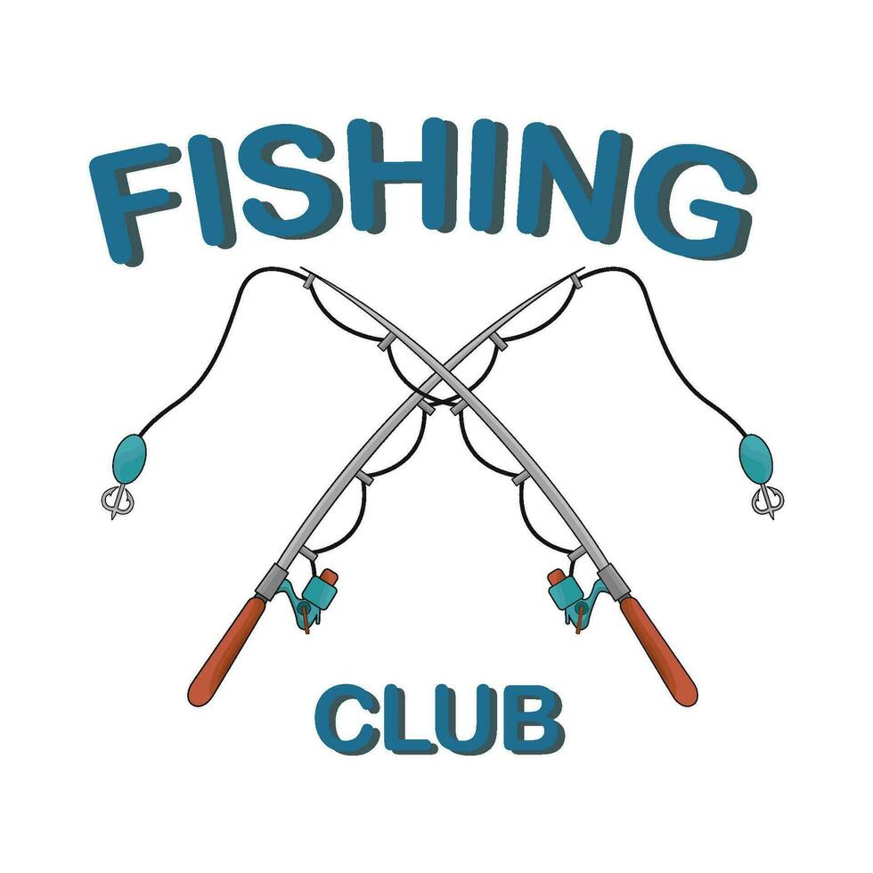 fishing club illustration vector