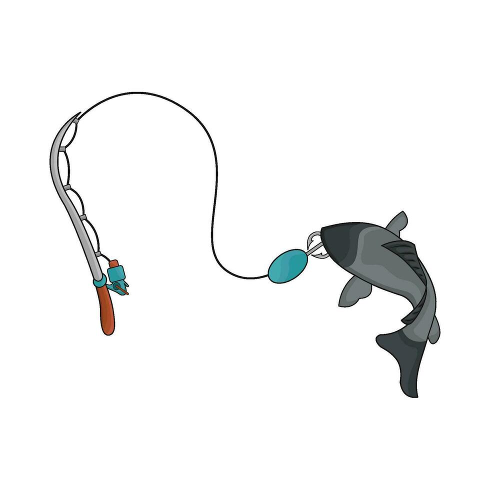 fishing rod illustration vector