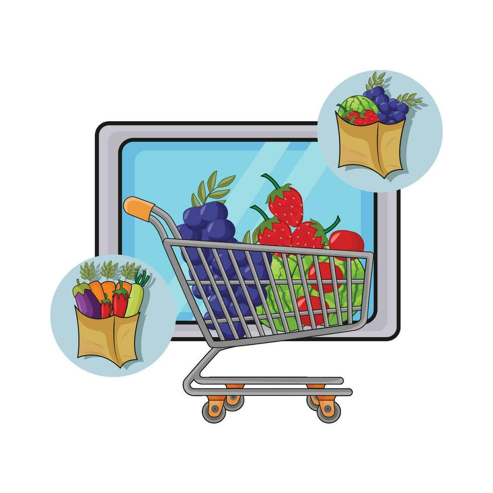 illustration of shopping cart vector