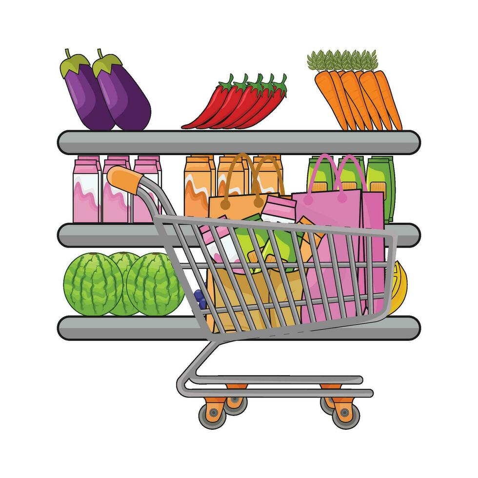 illustration of shopping cart vector