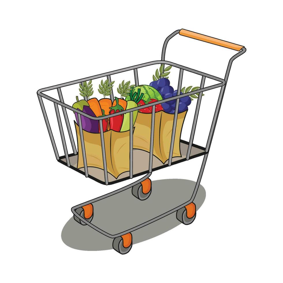 ilustración de compras carro vector