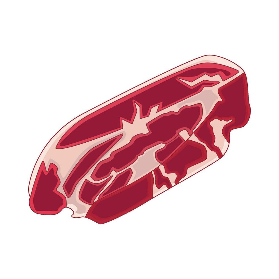 ilustración de crudo carne vector