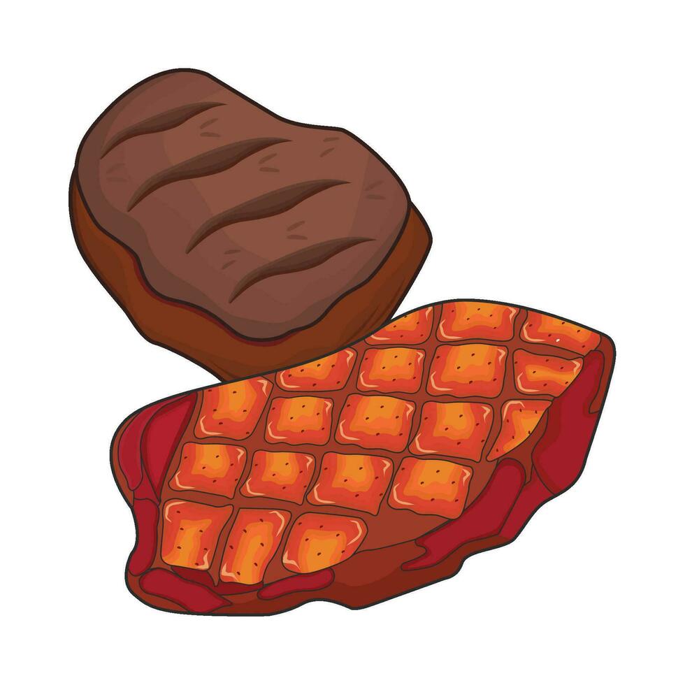 illustration of grilled meat vector