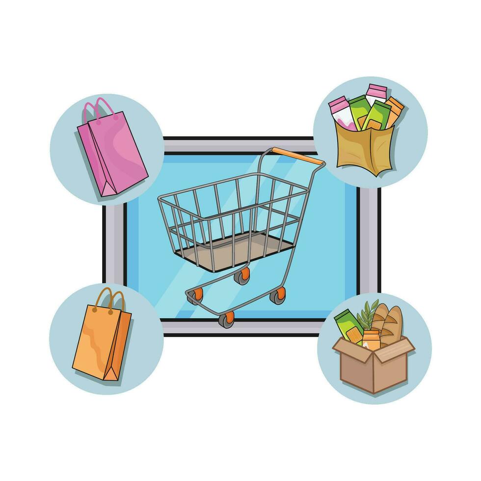 illustration of shopping cart vector