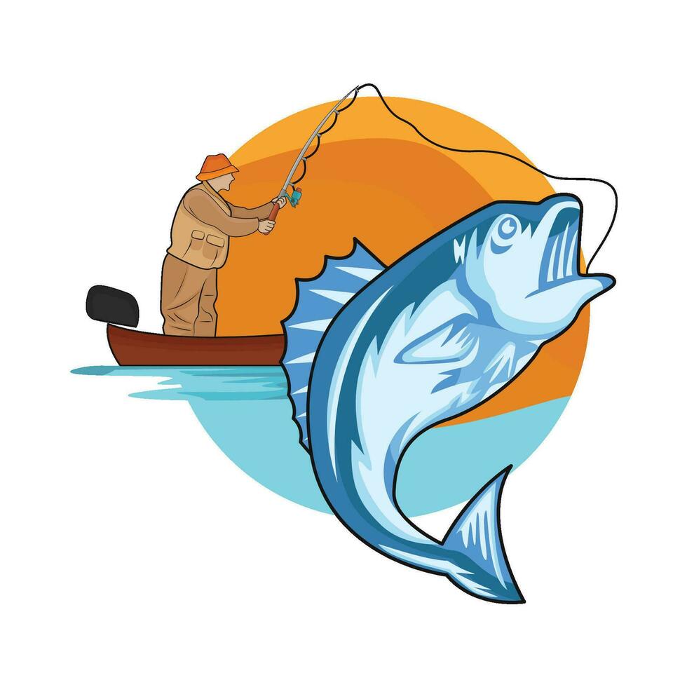 illustration of fishing vector