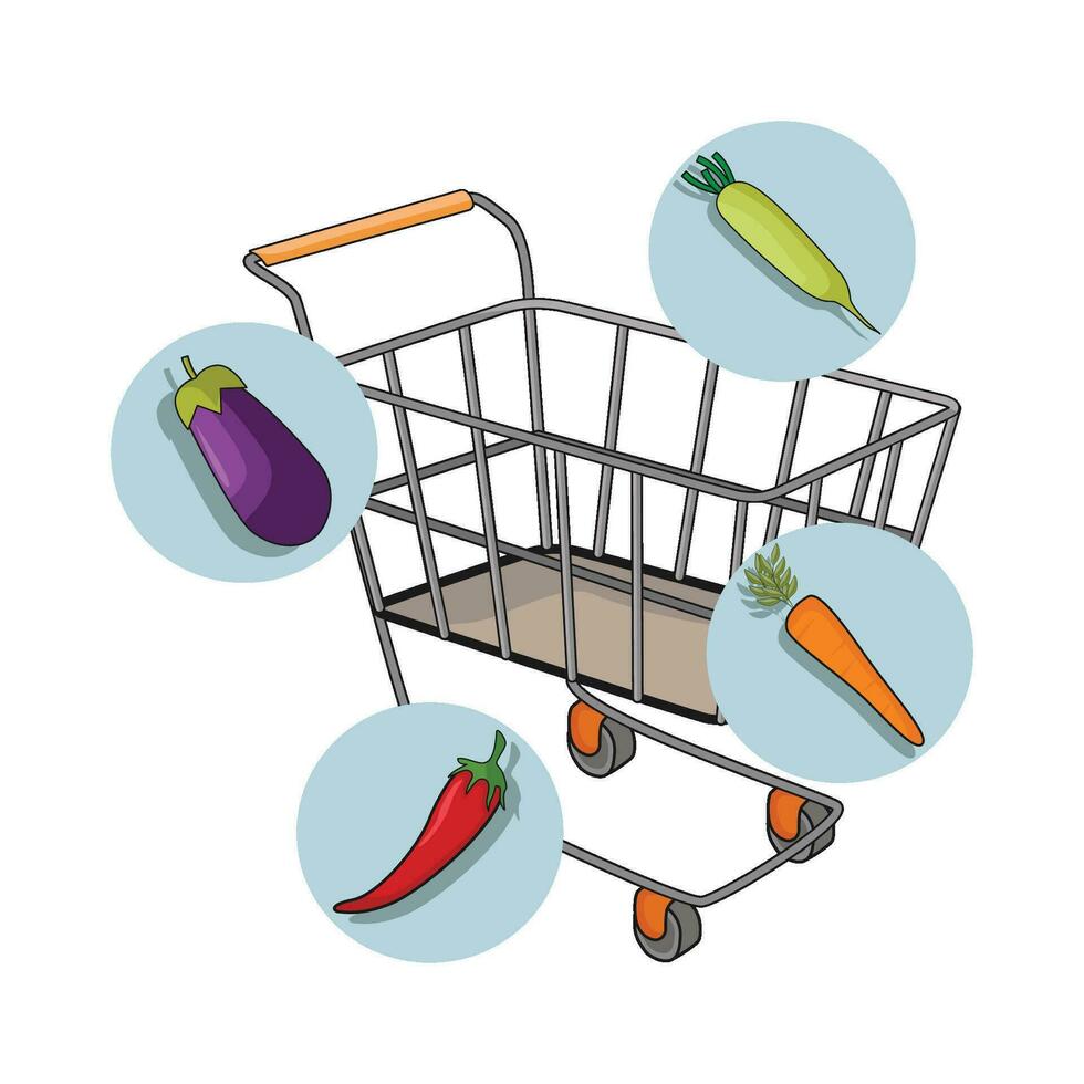 illustration of shopping cart vector