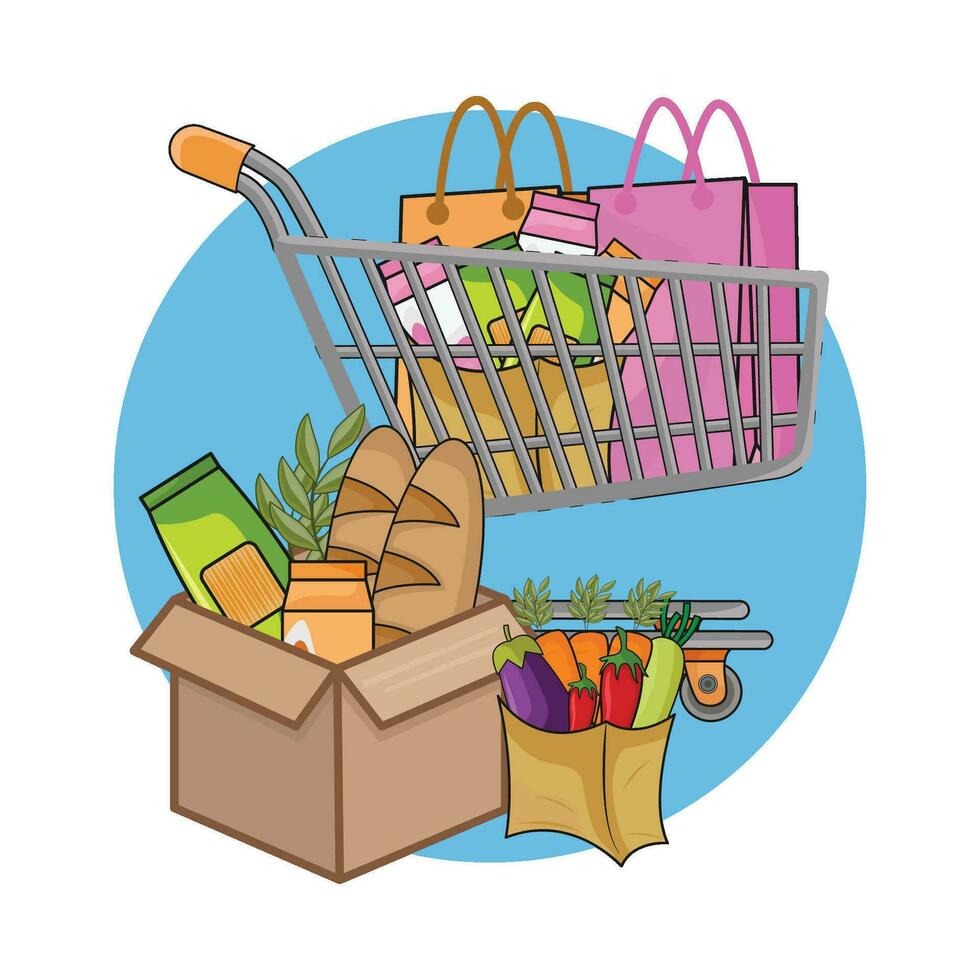 illustration of shopping cart vector