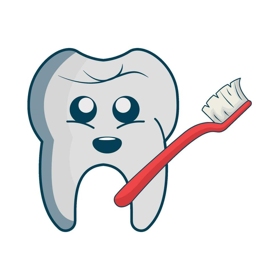 illustration of tooth brushing vector