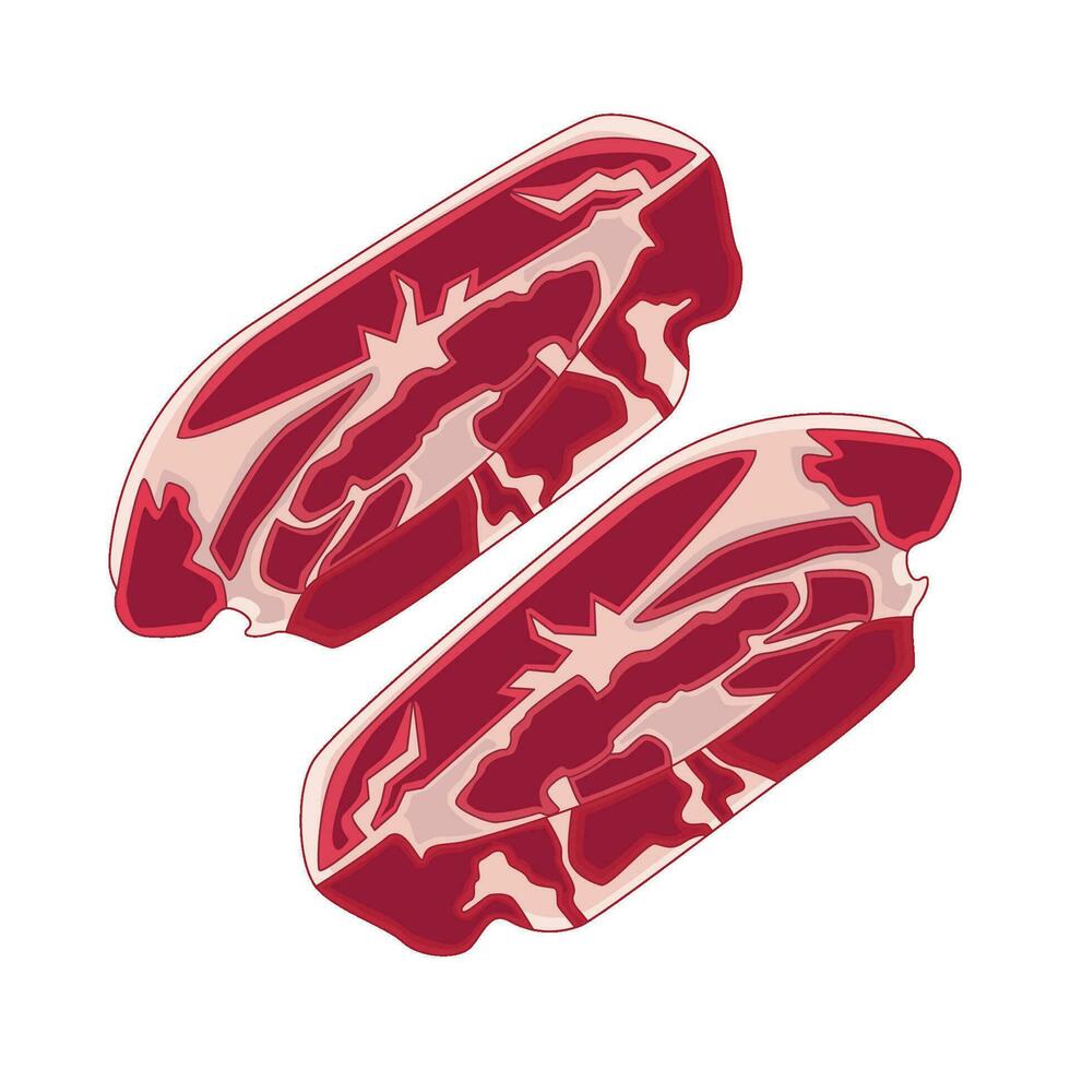 ilustración de crudo carne vector