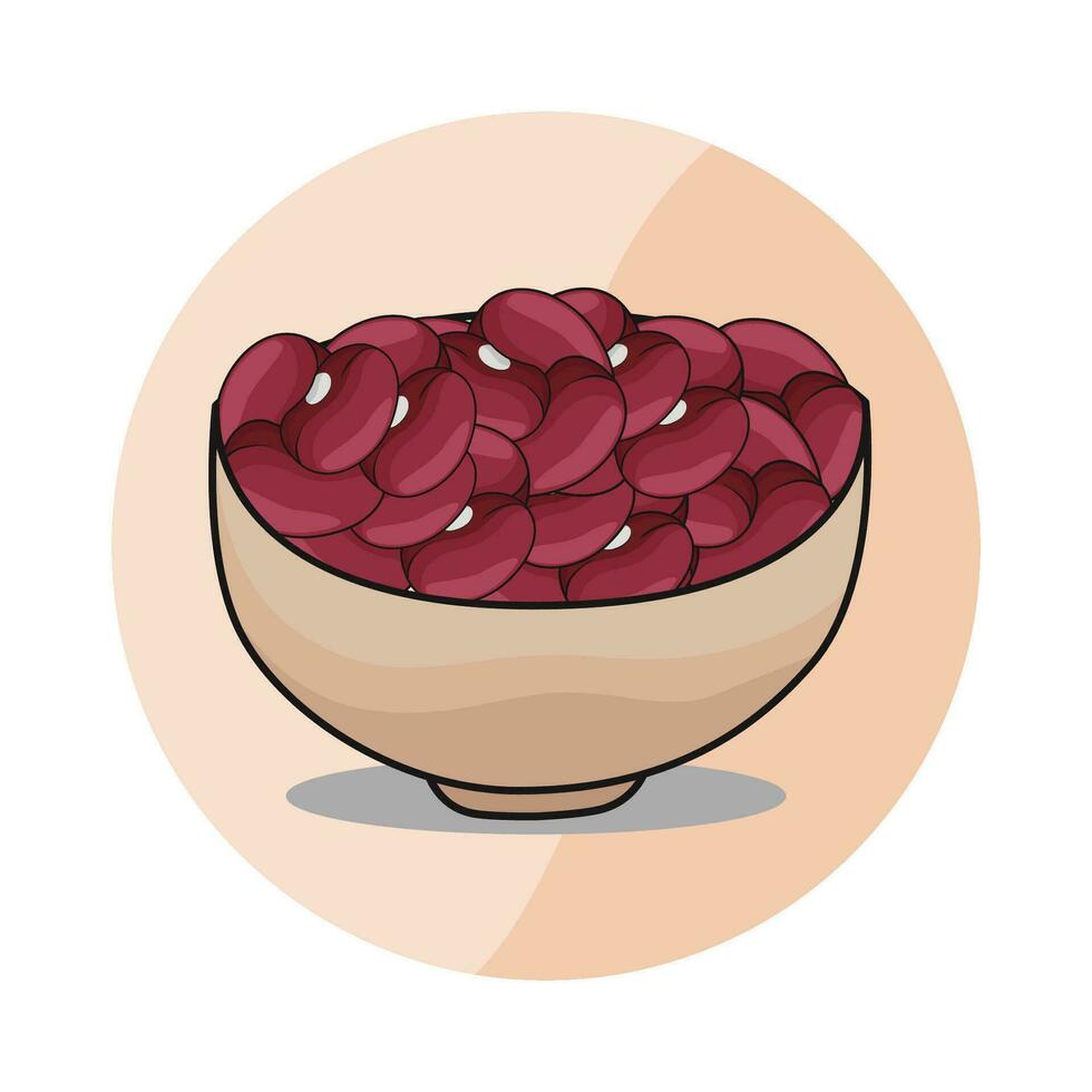 illustration of red bean bowl vector