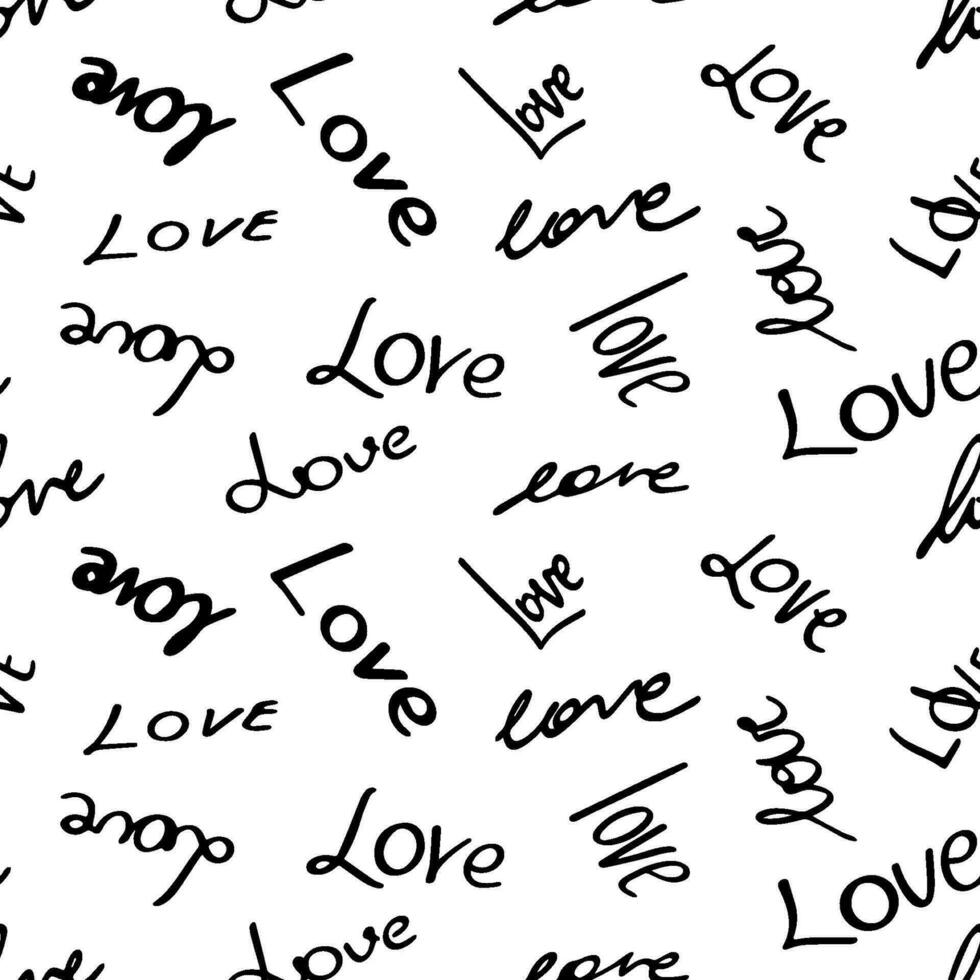 Stylish graphic seamless pattern with word love. Background, wrapping