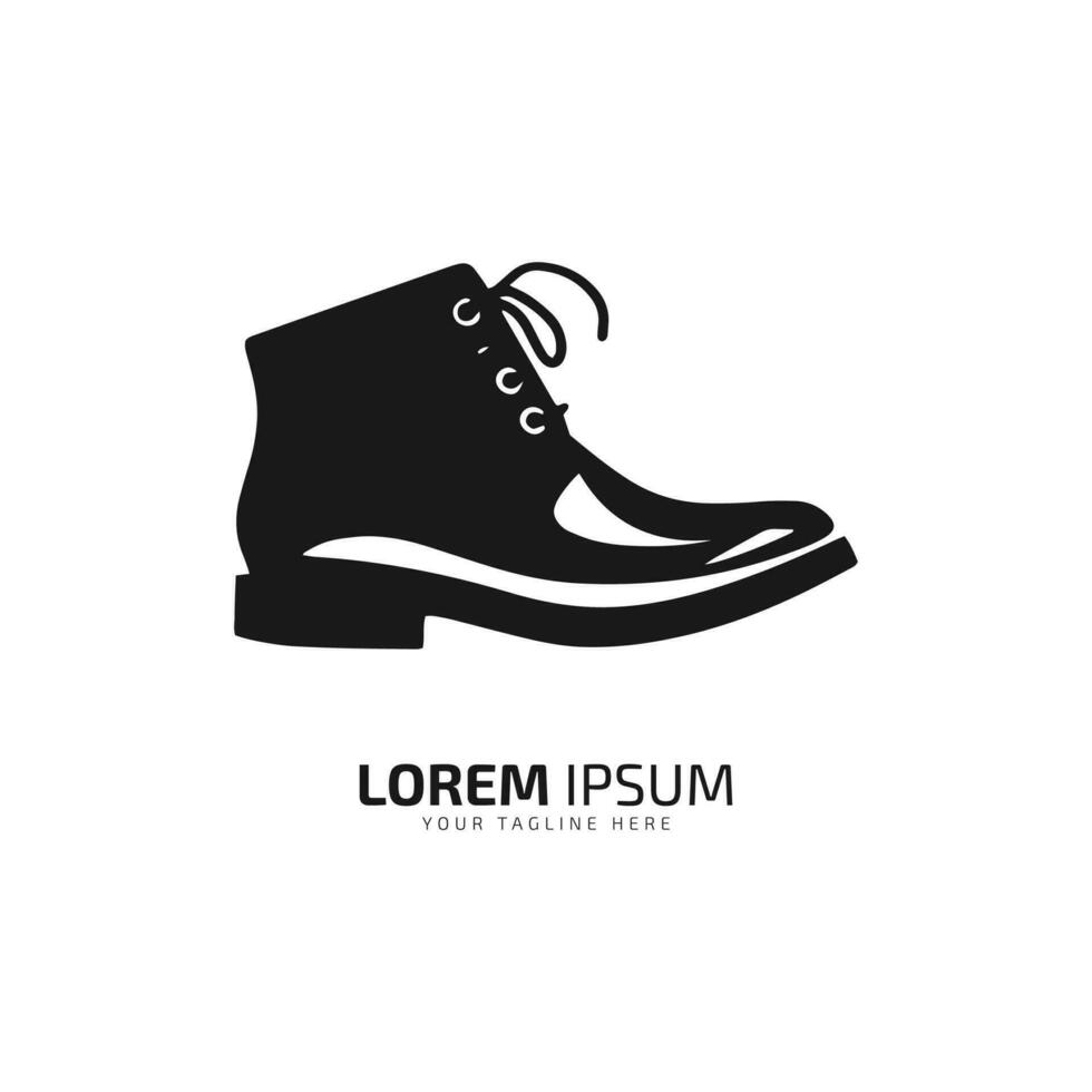 A logo of shoe icon abstract boot vector silhouette on white background