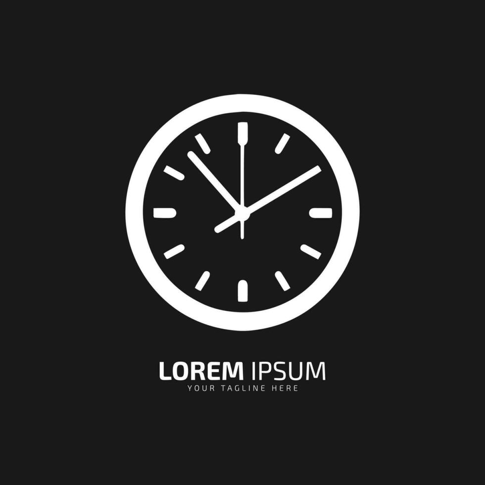 un logo de reloj icono resumen reloj vector silueta en oscuro antecedentes