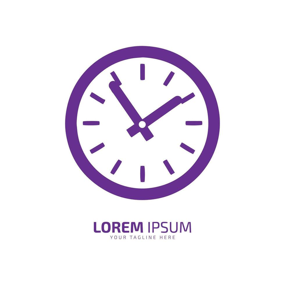A logo of pink watch icon abstract clock vector silhouette on white background
