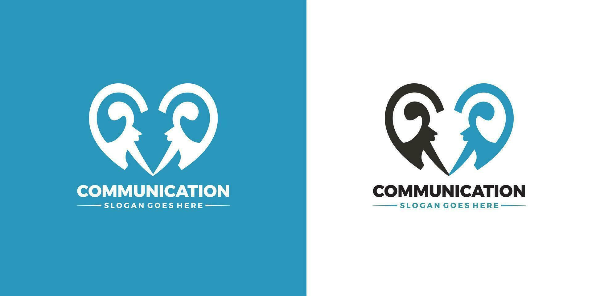 comunicación logo diseño modelo vector Pro vector