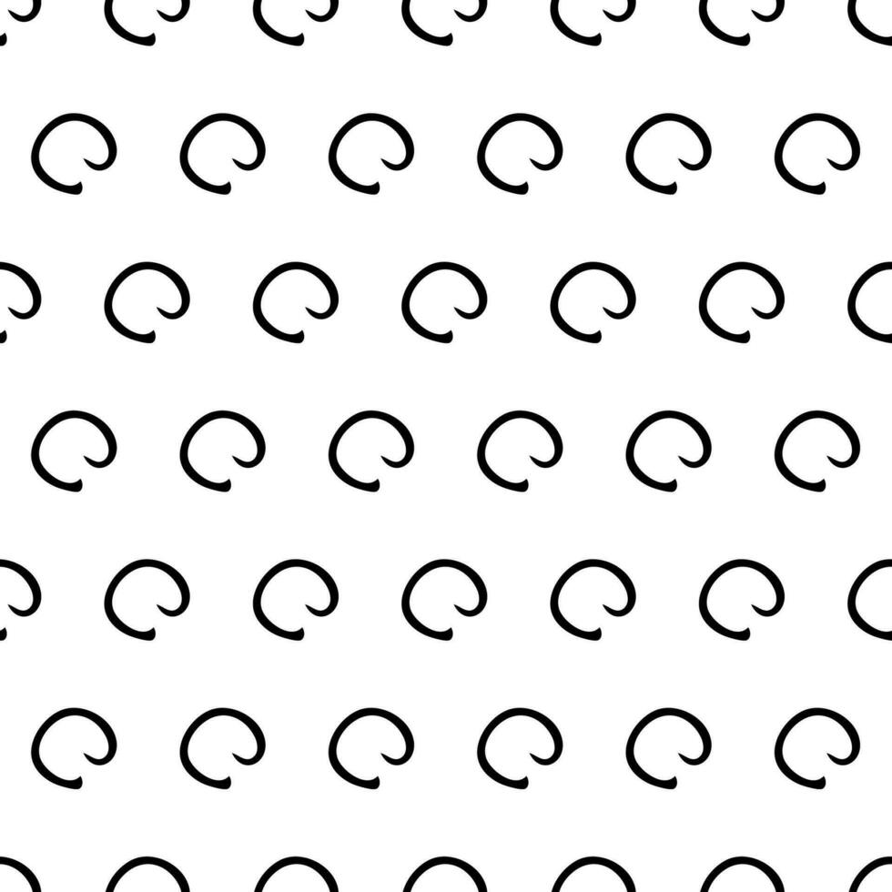 Seamless pattern with sketch round squiggle vector