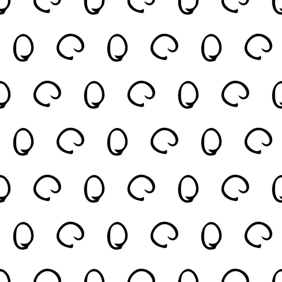 Seamless pattern with sketch round squiggle vector