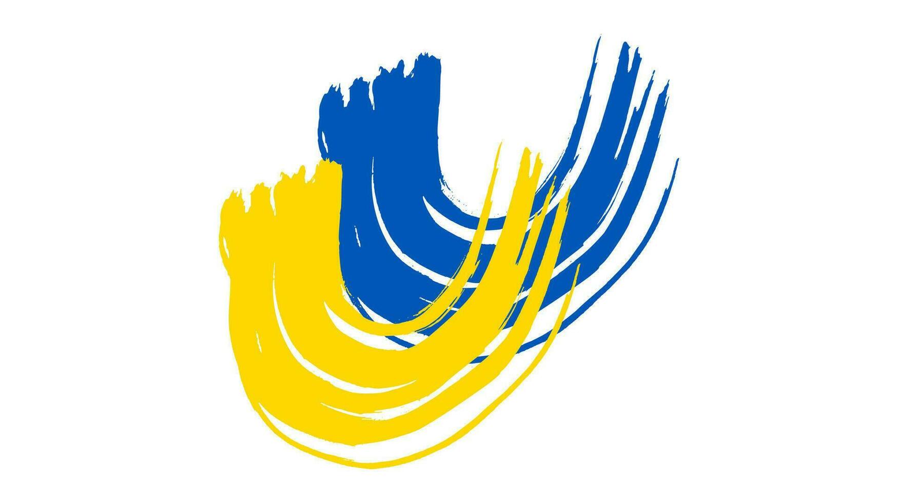 Ukrainian national flag in grunge style vector