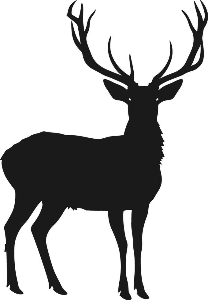 AI generated Silhouette deer full body black color only vector