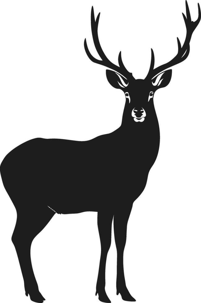 AI generated Silhouette deer full body black color only vector