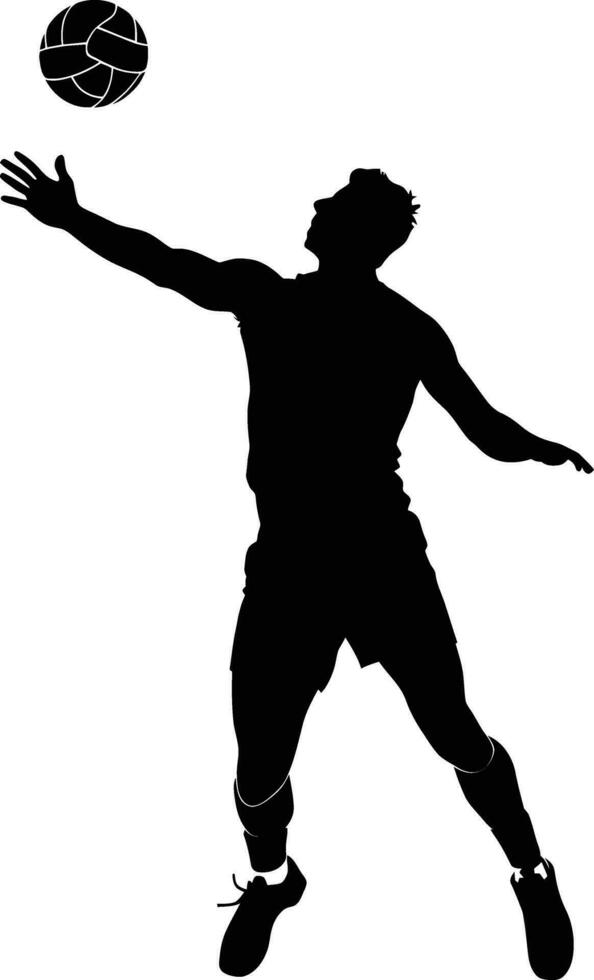 AI generated Silhouette volleyball player full body black color only vector